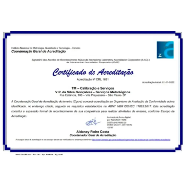 Certificado de Acreditação - CLR 1691